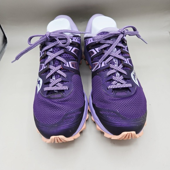 Saucony Peregrine ISO Trail Running Shoes Womens Size 12 Purple PWRTRAC Grip - Picture 2 of 10